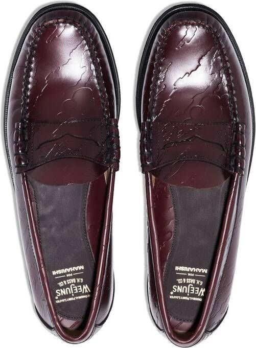 G.H. Bass & Co. x Maharishi Weejun Larson embossed loafers Red