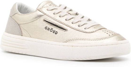 GHŌUD cracked-effect leather sneakers Gold