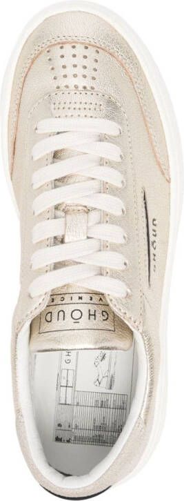 GHŌUD cracked-effect leather sneakers Gold