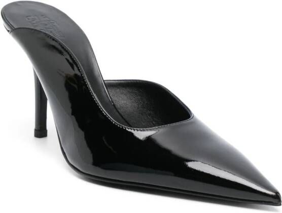 GIABORGHINI 100mm pointed-toe patent mules Black