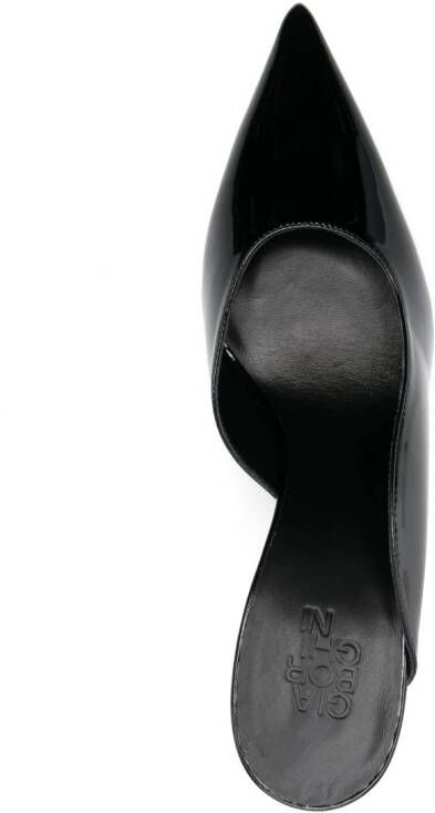GIABORGHINI 100mm pointed-toe patent mules Black