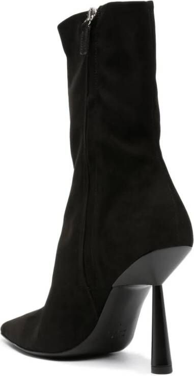 GIABORGHINI 105mm pointed-toe suede ankle boots Black