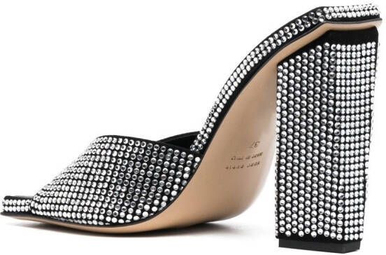 GIABORGHINI 110mm crystal-embellished mules Silver