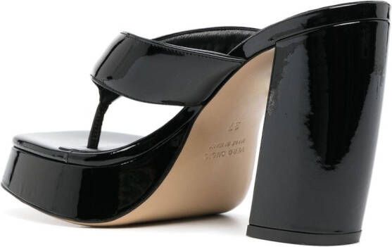 GIABORGHINI 110mm patent-leather platform sandals Black