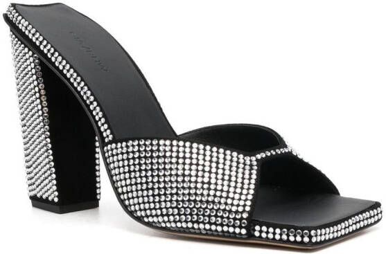 GIABORGHINI 115mm crystal-embellished block heels Black