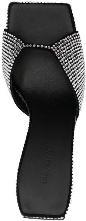 GIABORGHINI 115mm crystal-embellished block heels Black