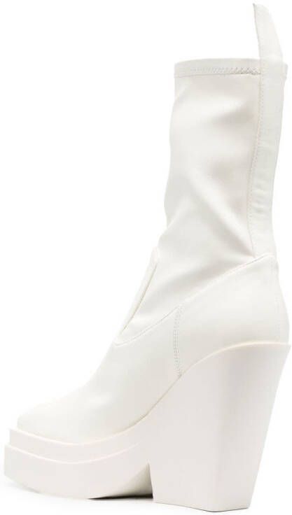 GIABORGHINI 120mm tapered-heel leather boots White