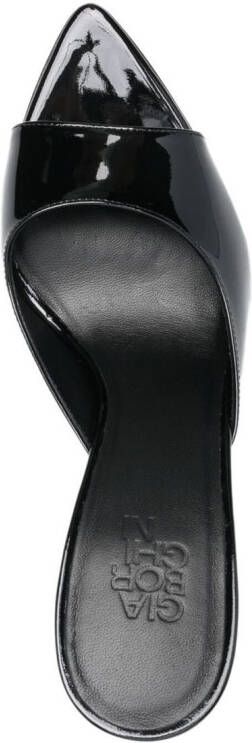 GIABORGHINI 90mm patent-toe leather mules Black