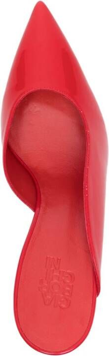 GIABORGHINI Abella 100mm leather mules Red