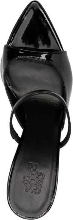 GIABORGHINI Aimeline 100mm leather mules Black
