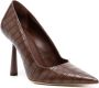 GIABORGHINI Balantine 100mm crocodile-effect pumps Brown - Thumbnail 2