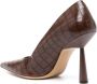 GIABORGHINI Balantine 100mm crocodile-effect pumps Brown - Thumbnail 3