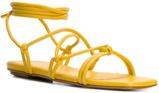 GIABORGHINI Bella flat leather sandals Yellow