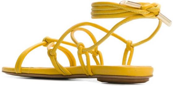 GIABORGHINI Bella flat leather sandals Yellow