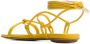 GIABORGHINI Bella flat leather sandals Yellow - Thumbnail 3
