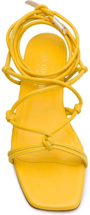 GIABORGHINI Bella flat leather sandals Yellow