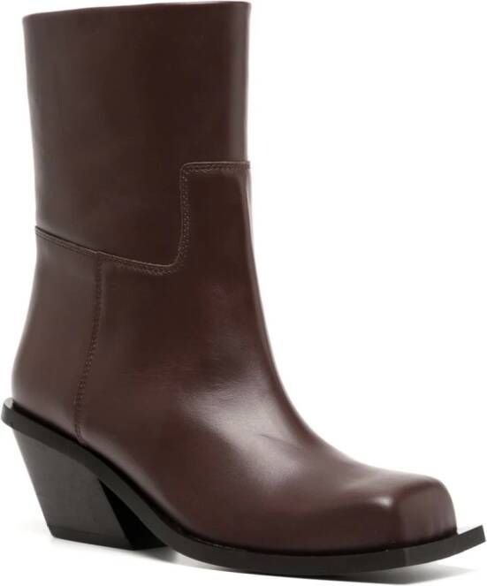 GIABORGHINI Blondine 75mm leather boots Brown