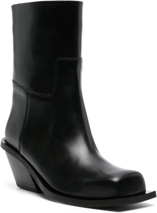 GIABORGHINI Blondine ankle leather boots Black