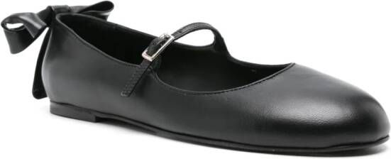 GIABORGHINI bow-detail leather ballerina shoes Black