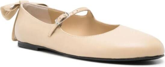 GIABORGHINI bow-detail leather ballerina shoes Neutrals