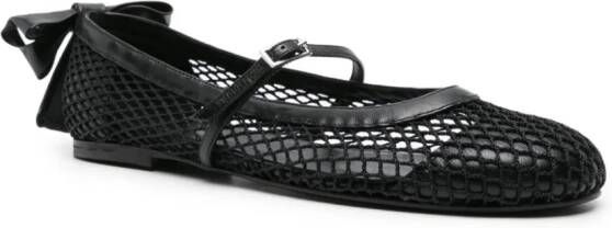 GIABORGHINI bow-detail mesh ballerina shoes Black