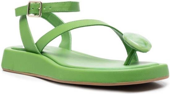 GIABORGHINI buckle-fastening open-toe sandals Green