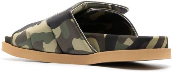GIABORGHINI camouflage-print padded slides Green