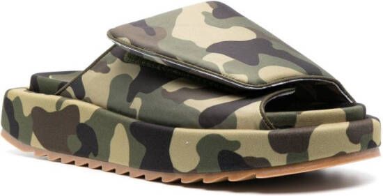 GIABORGHINI camouflage-print platform sandals Green