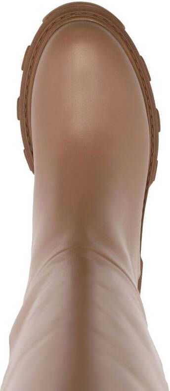 GIABORGHINI chunky leather knee-boots Brown