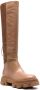 GIABORGHINI chunky leather knee-boots Brown - Thumbnail 2