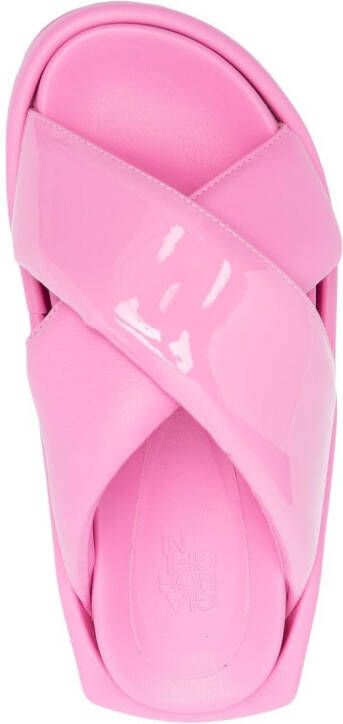GIABORGHINI crossover-strap slides Pink