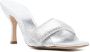GIABORGHINI glitter-detailing 80mm leather mules Silver - Thumbnail 2
