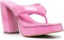 GIABORGHINI glossy-finish square-toe sandals Pink - Thumbnail 2