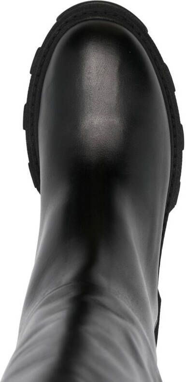 GIABORGHINI knee-length chunky leather boots Black