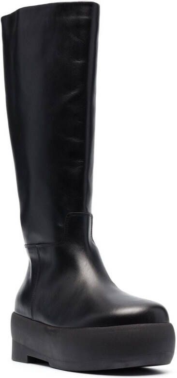 GIABORGHINI knee-length platform 70mm boots Black