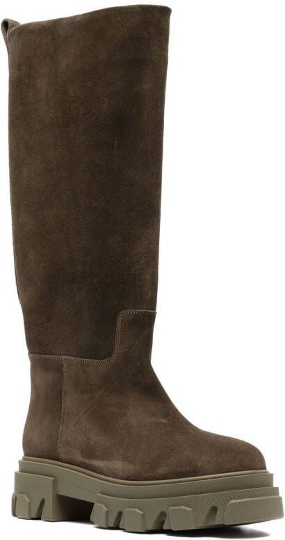 GIABORGHINI knee-length suede boots Green