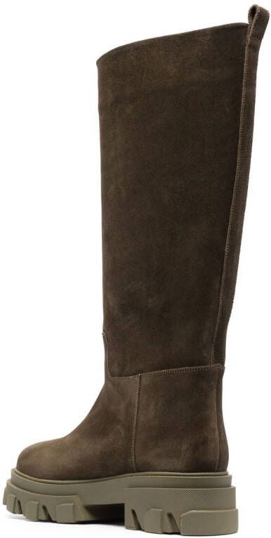 GIABORGHINI knee-length suede boots Green