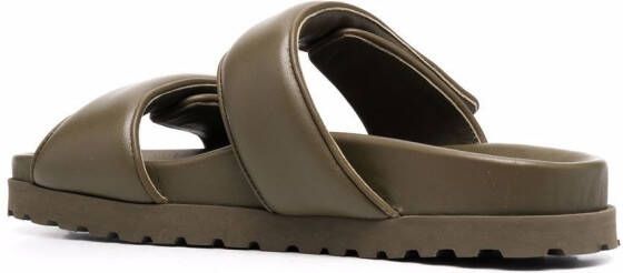 GIABORGHINI leather double-strap sandals Green