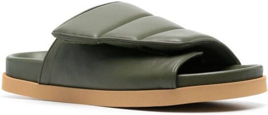 GIABORGHINI open-toe padded slides Green
