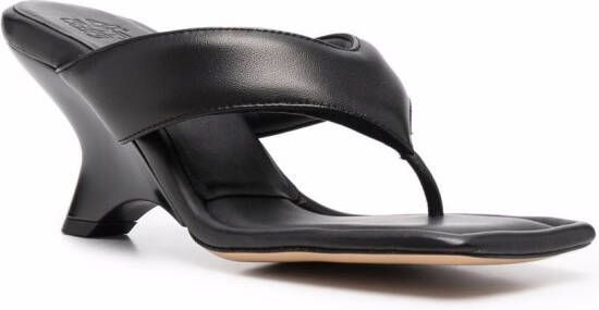 GIABORGHINI padded leather heeled sandals Black