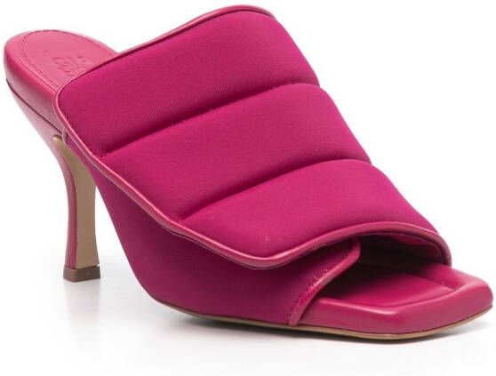 GIABORGHINI padded touch-strap 95mm mules Pink