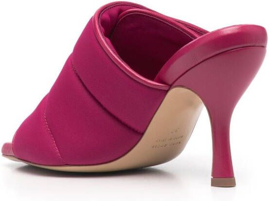 GIABORGHINI padded touch-strap 95mm mules Pink