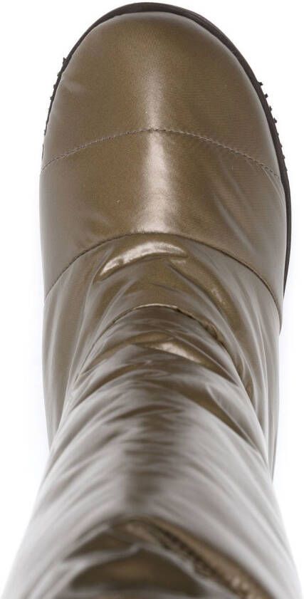 GIABORGHINI patent padded knee-high boots Brown