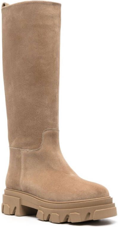 GIABORGHINI Perni suede mid-calf boots Neutrals