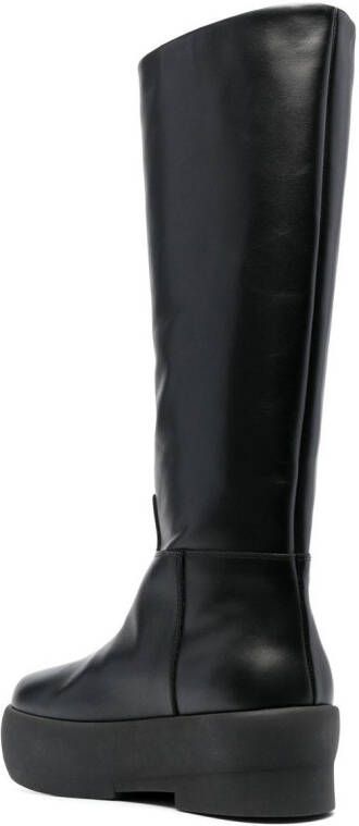 GIABORGHINI platform-sole leather boots Black