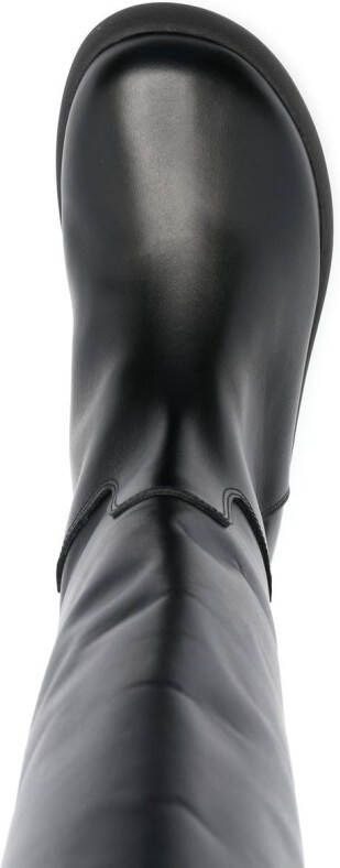 GIABORGHINI platform-sole leather boots Black