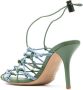 GIABORGHINI pointed strappy 100mm pumps Green - Thumbnail 3