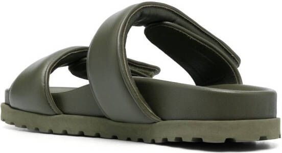 GIABORGHINI polished-finish touch strap sandals Green