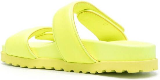 GIABORGHINI polished-finish touch strap sandals Yellow