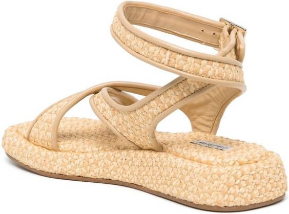 GIABORGHINI raffia ankle-strap sandals Brown